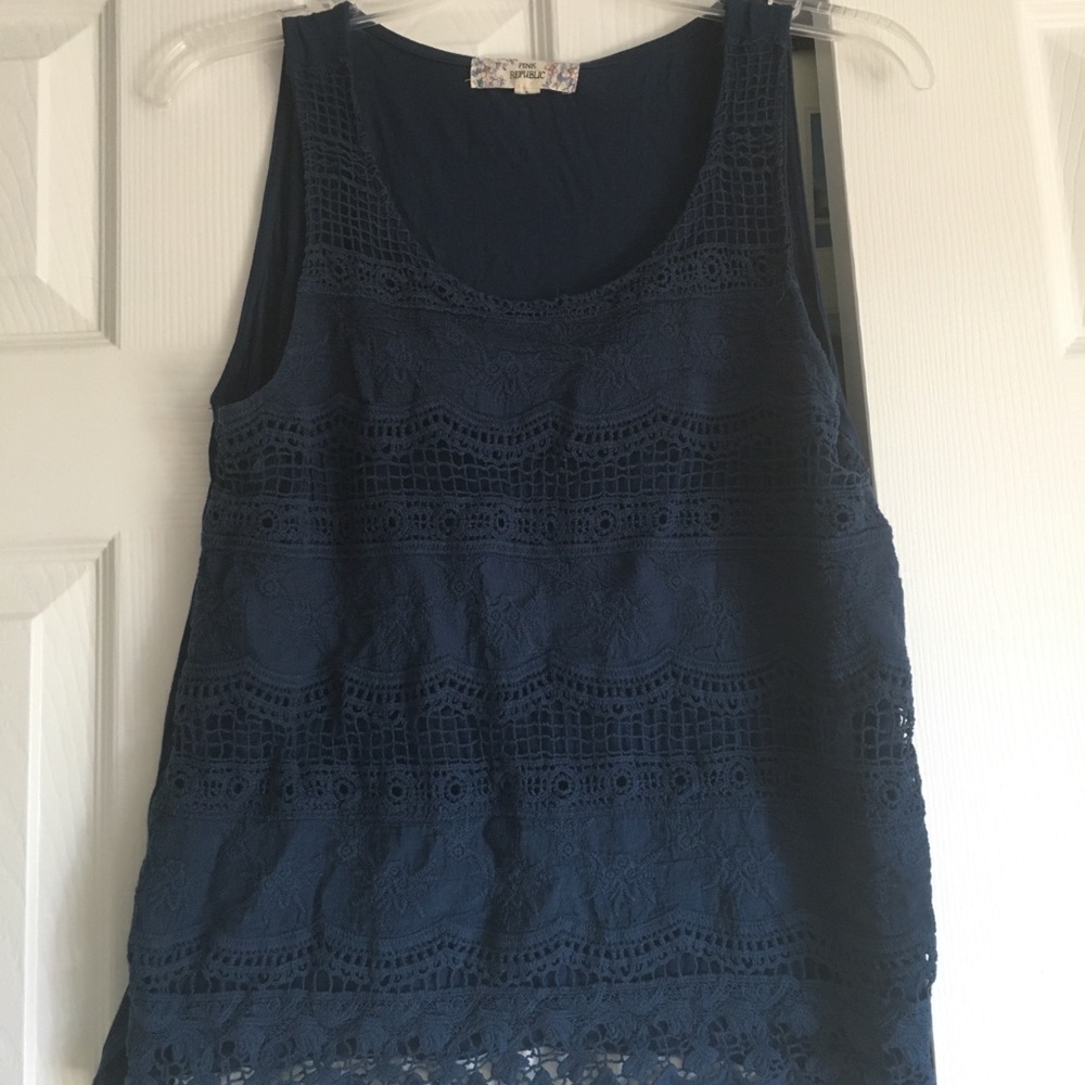 Pink republic blue tank